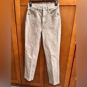 Abercrombie & Fitch Cream Straight Leg Jeans